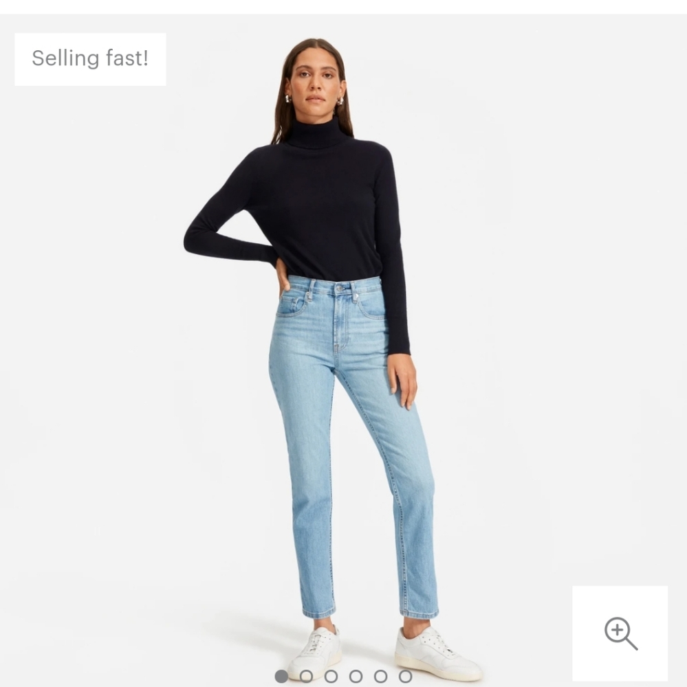 Everlane High Rise Straight Jean Light Wash